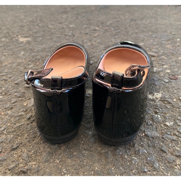 Forever Link Kids Comfort Black Ankle Ballet Flats - Picture 4 of 5